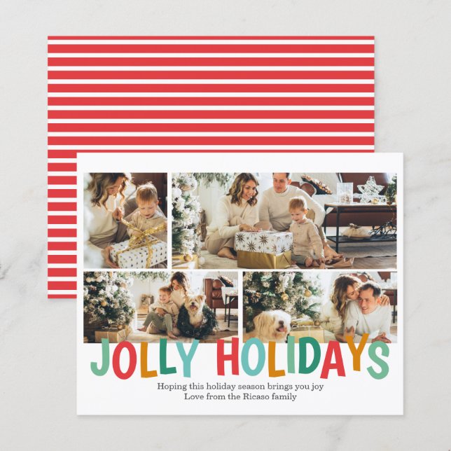 BUDGET Personalised Photo Jolly Holiday Christmas  (Front/Back)