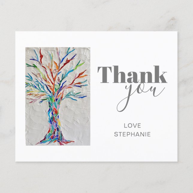 Budget Personalised Tree of Life Thank You Card (Front)
