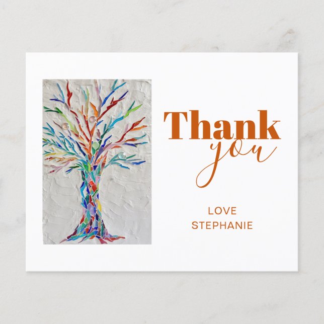 Budget Personalised Tree of Life Thank You Card (Front)