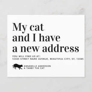 Budget Pet Cat We've Moved New Address Moving Card
