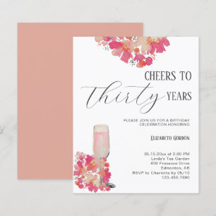 Budget Petals & Prosecco 30th Birthday Floral Pink
