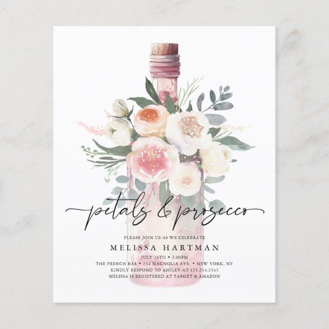 Budget Petals & Prosecco Floral Bridal Shower (Front)