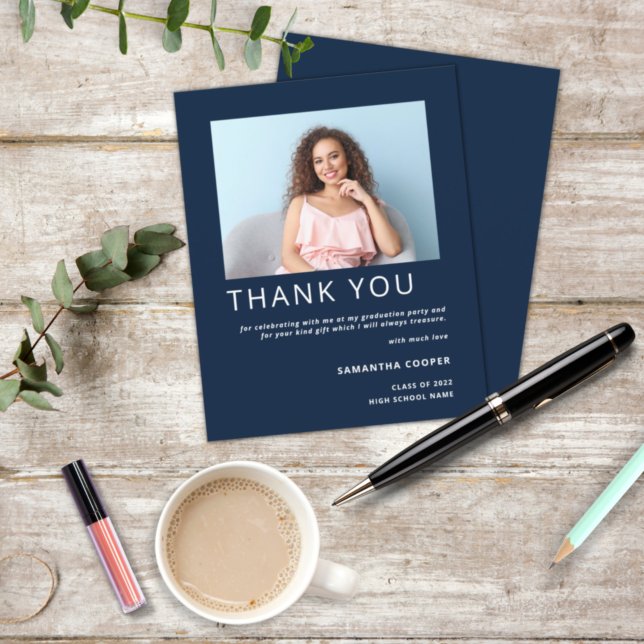 Budget Photo 2022 Graduation Navy Thank You (Creator Uploaded)