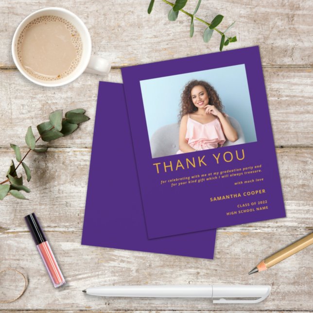 Budget Photo 2022 Graduation Purple Thank You (Creator Uploaded)