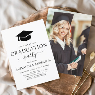 Budget Photo 2023 Graduation Party Black White Flyer