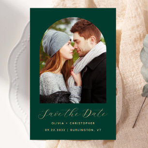 Budget Photo Arch Emerald Green Gold Save the Date