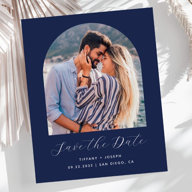 Budget Photo Arch Navy Blue Save the Date (Creator Uploaded)
