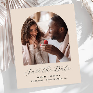 Budget Photo Arch Script Beige Save the Date