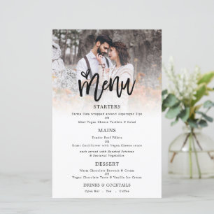 Budget Photo Artsy Script Wedding Menu