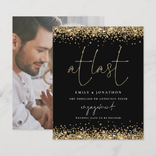 Budget Photo At Last Gold Glitter Engagement 