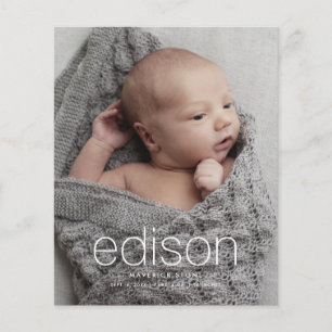 Budget Photo Baby Birth Announcement