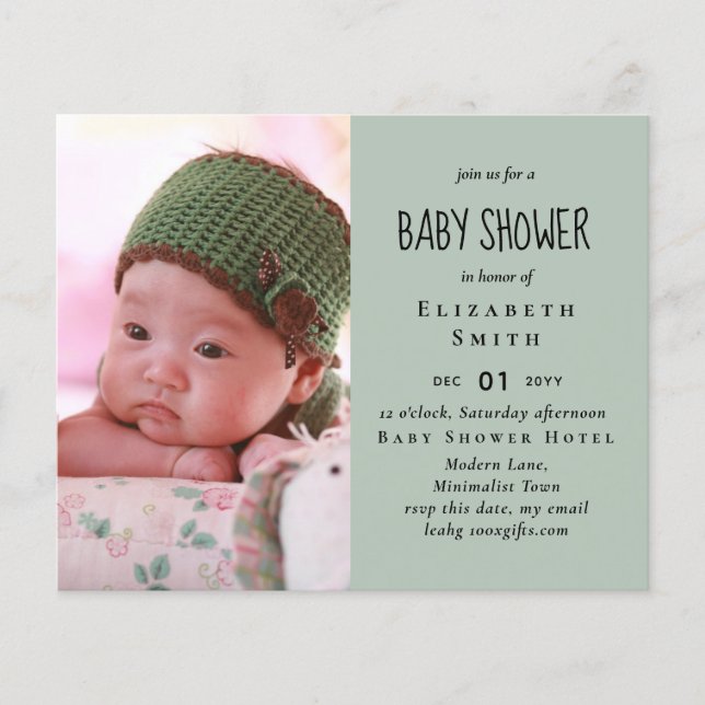 BUDGET Photo Baby Shower Announcement Thank You Flyer (Front)