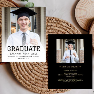 Budget Photo Black Gold Sporty Grad Announcement