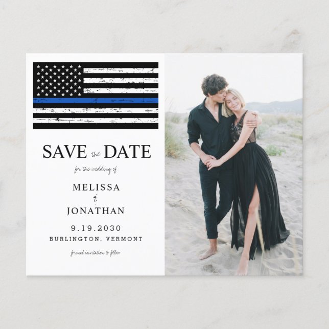 Budget Photo Blue Line Law Enforcement Wedding (Front)