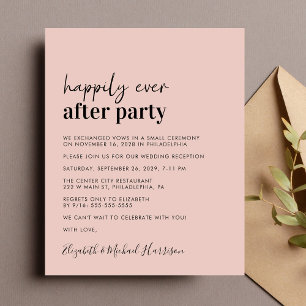 Budget Photo Blush Wedding Reception Invitation
