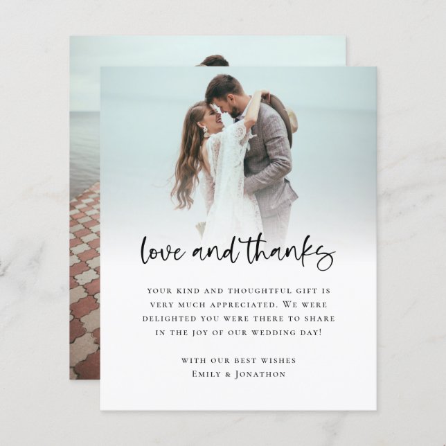 Budget Photo Bold Script Wedding Love Thanks (Front/Back)