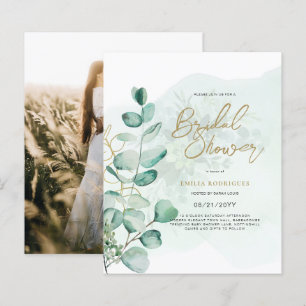 Budget Photo Bridal Shower Invitation Rustic Leaf