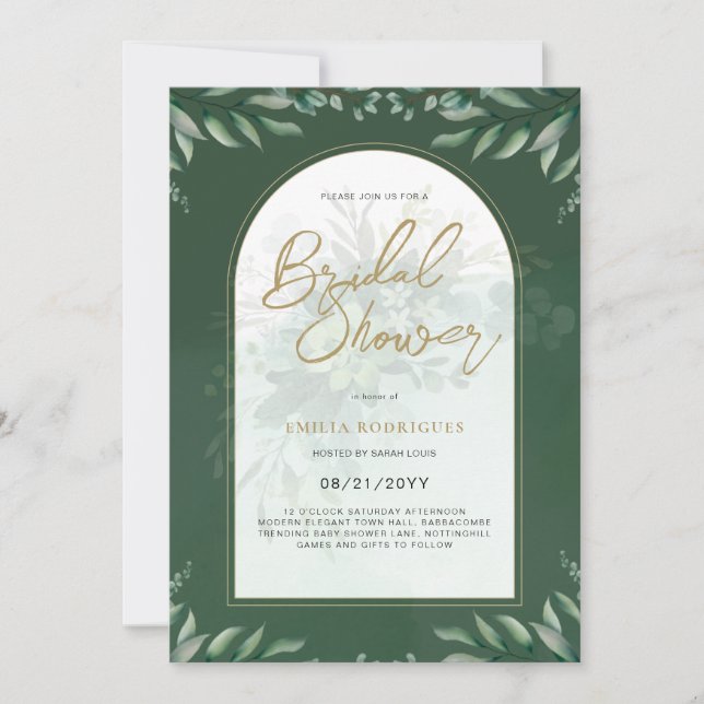 Budget Photo Bridal Shower Invitation Rustic Leaf (Front)