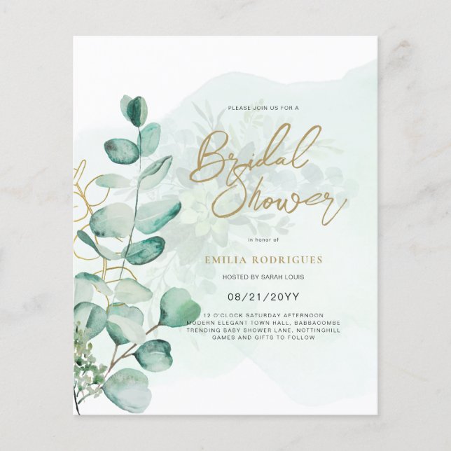 Budget Photo Bridal Shower Invitation Rustic Leaf Flyer (Front)