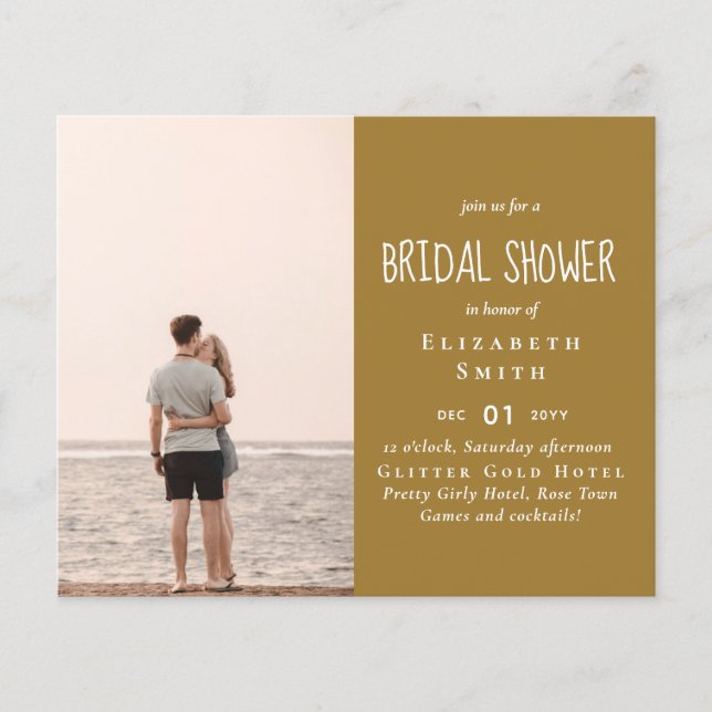 BUDGET PHOTO Bridal Shower Wedding Engagement Flyer (Front)