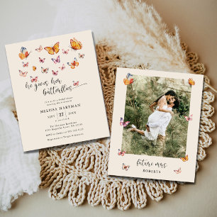 Budget Photo Butterflies Bridal Shower Invitation Flyer