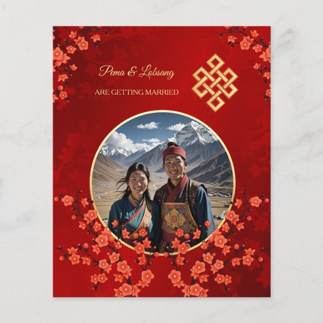 BUDGET Photo Cherry Blossom Tibetan Wedding Flyer (Front)