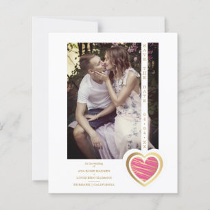 Budget Photo Chic Elegant Hot Pink & Gold Heart