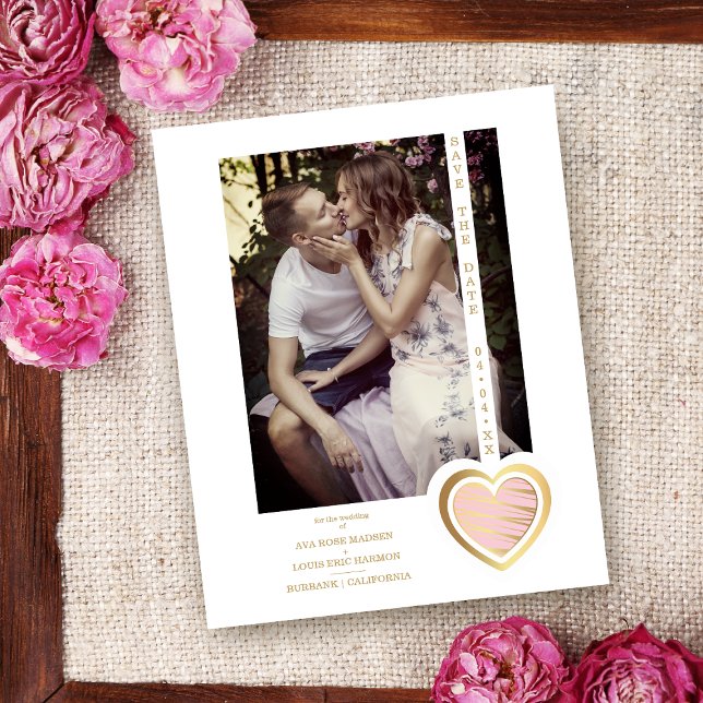 Budget Photo Chic Elegant Pale Pink & Gold Heart (Creator Uploaded)