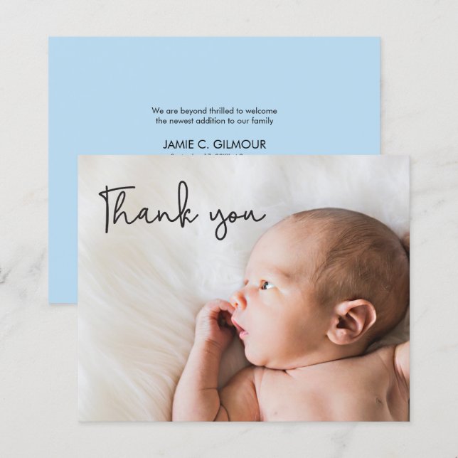 Budget Photo Chic Thank you Baby boy Blue (Front/Back)