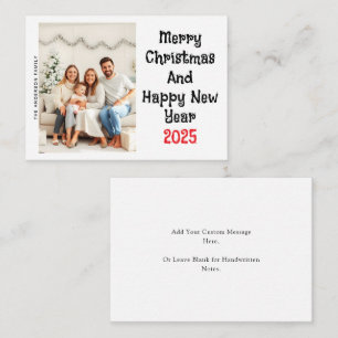 Budget Photo Christmas and Happy New Year Holiday Card