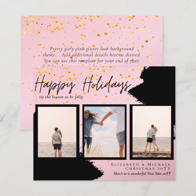 BUDGET PHOTO CHRISTMAS CARDS - Photo Collage Urban (Front/Back)