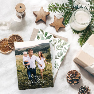 budget photo Christmas elegant script Holiday Card
