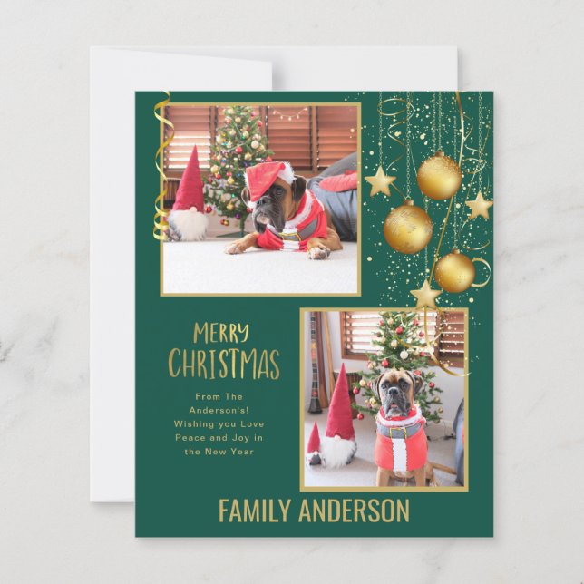 BUDGET PHOTO Christmas or Holidays Card Gold Text (Front)