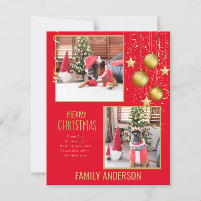 BUDGET PHOTO Christmas or Holidays Card Gold Text (Front)