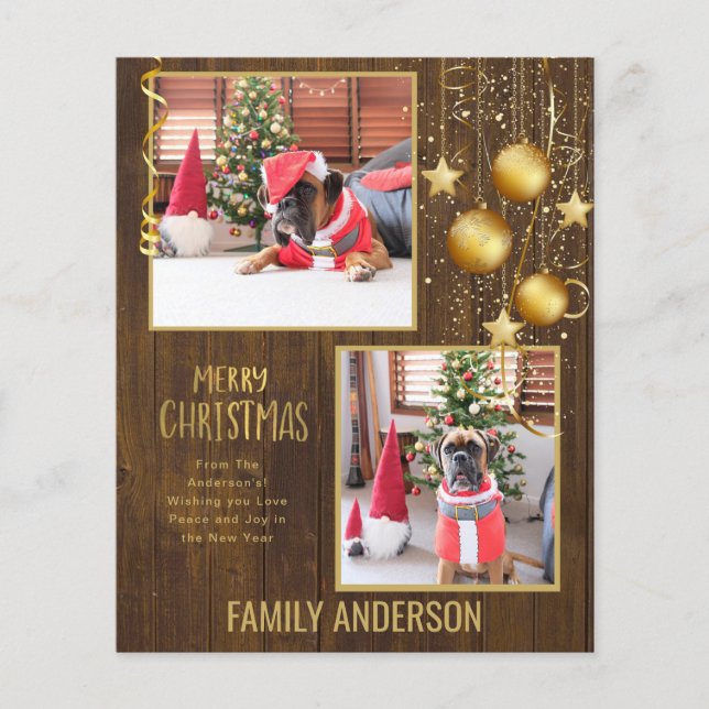 BUDGET PHOTO Christmas or Holidays Card Gold Text (Front)