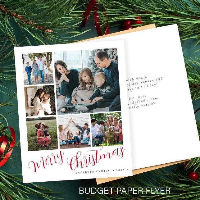 Budget photo collage Christmas Holiday Card (Creator Uploaded)