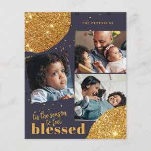 Budget photo collage family Christmas Holiday card