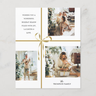 BUDGET Photo Collage Gold Box Ribbon Christmas