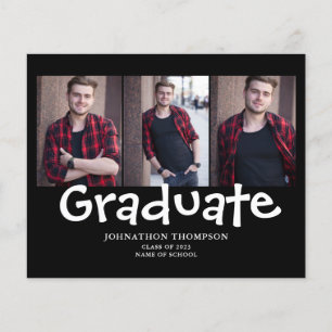 Budget Photo Collage Graduation Announcement