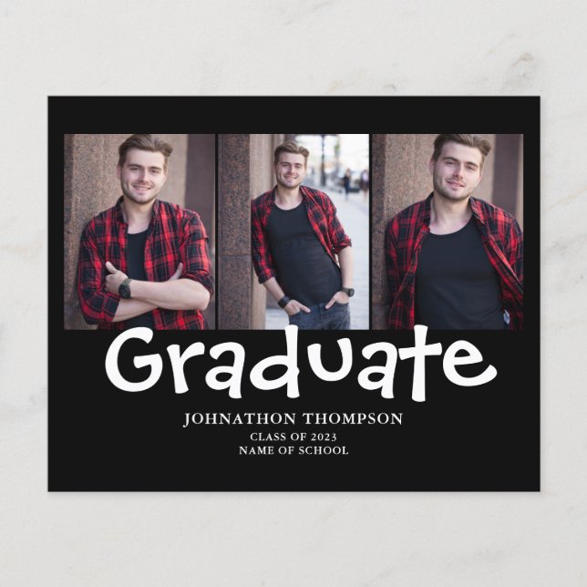 Budget Photo Collage Graduation Announcement  (Front)