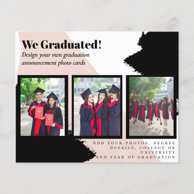 BUDGET Photo Collage GRADUATION Announcement Cards (Front)