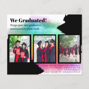 BUDGET Photo Collage GRADUATION Announcement Cards
