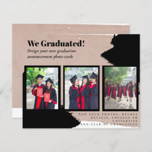 BUDGET Photo Collage GRADUATION Announcement Cards
