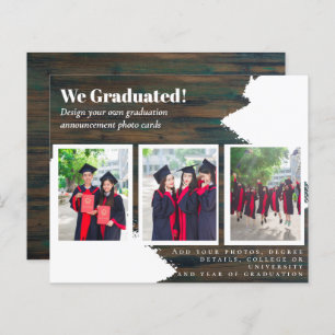 BUDGET Photo Collage GRADUATION Announcement Cards