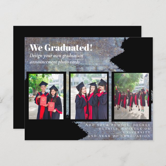 BUDGET Photo Collage GRADUATION Announcement Cards (Front/Back)
