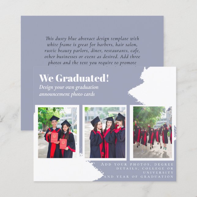 BUDGET Photo Collage GRADUATION Announcement Cards (Front/Back)