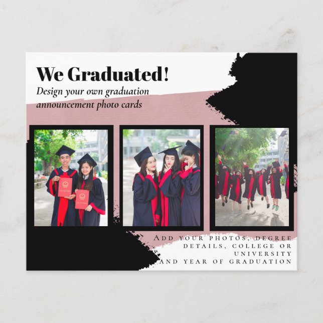 BUDGET Photo Collage GRADUATION Announcement Cards (Front)