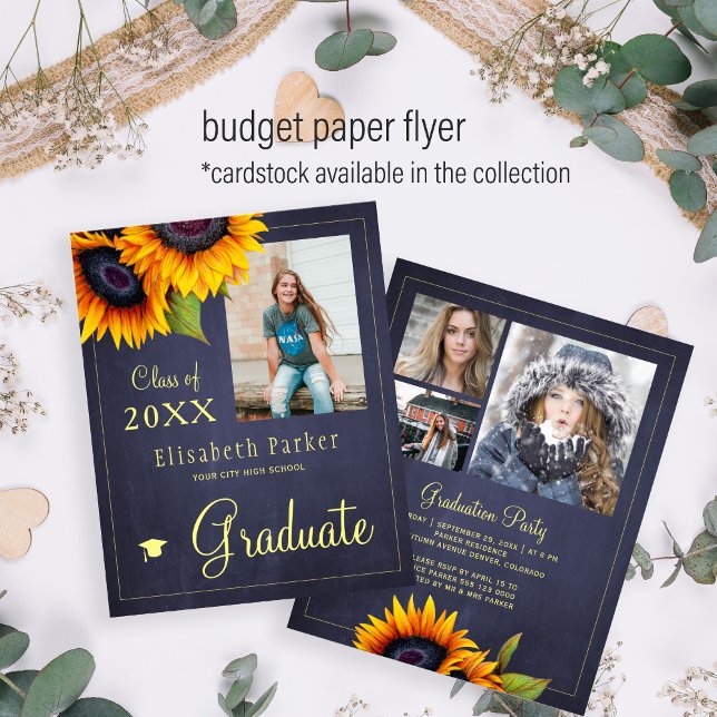 Budget PHOTO collage graduation party Invitation Flyer (Creator Uploaded)