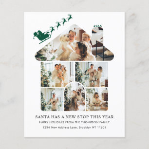 BUDGET Photo Collage Green Santa Sleigh Moving