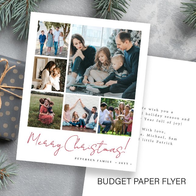 Budget photo collage Merry Christmas Holiday Card (Creator Uploaded)